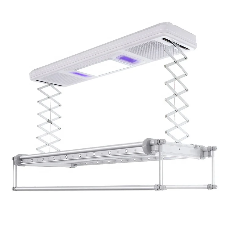 
110V Ceiling Mounted Foldable Electric Lifting Automatic Clothes Dryer 