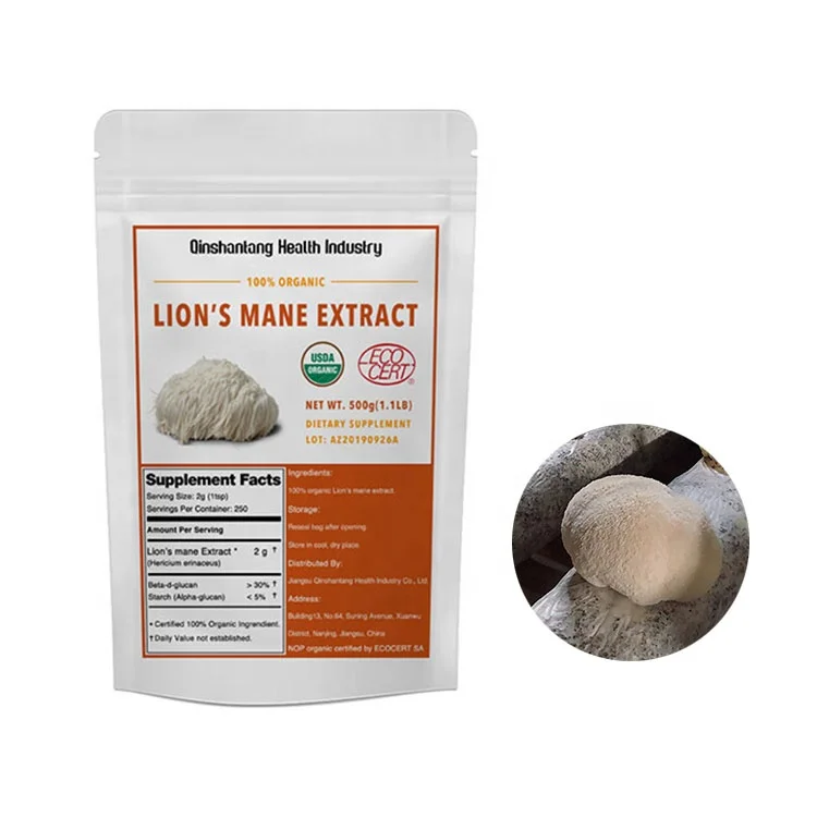 100% Pure Natural Organic Lions Mane Mushroom Extract Powder