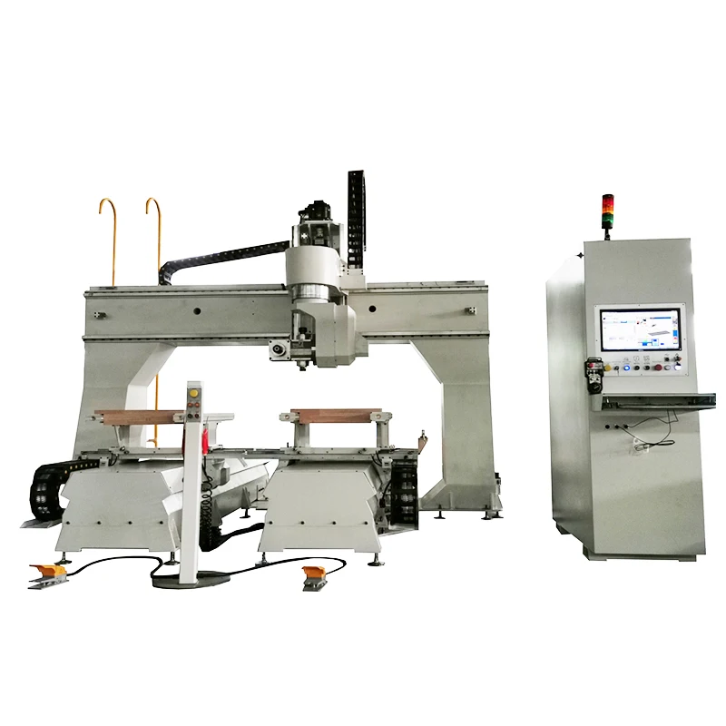 QCM MDK8511 5 axis linkage machine center solid wood 4D carving CNC router