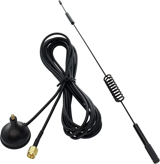 GSM Omni Directional Spring Antenna with SMA Male Connector 3 ft Cable and Magnetic Base 3G 4G LTE Bands 12 dBi