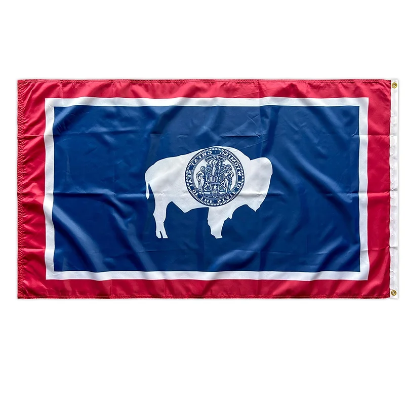 Cheap Price 3X5 Foot 90X150cm Polyester Printed Wyoming Flag With Brass Grommets