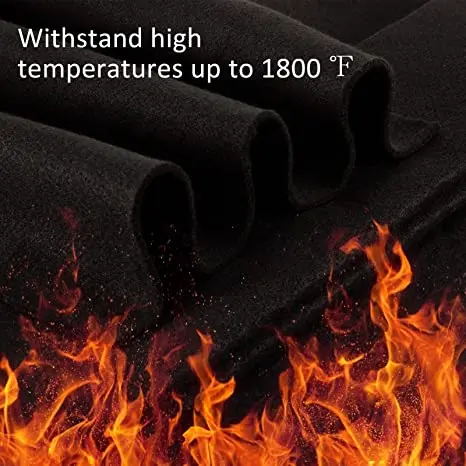 High Temp 1800F Carbon Felt Welding Blanket Fire Retardant Protective Resistant Insulation Pad for Glass Blowing Camp Wood Stove