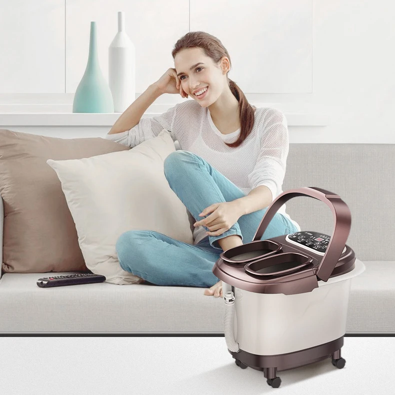 Deep massage pedicure foot spa detox machine motorized rollers drainpipe & Caster & Handle Design & Remote