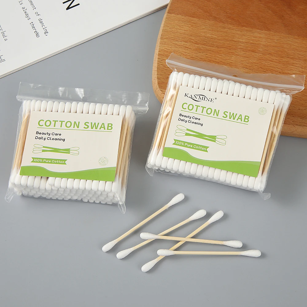 Soft & Gentle: 100% Cotton Swabs for Sensitive Skin 100 pcs pack