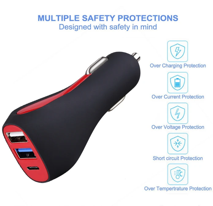 Private Model Hot selling dual port QC 3.0 car usb charger CE/FCC/ROHS usb car charger
