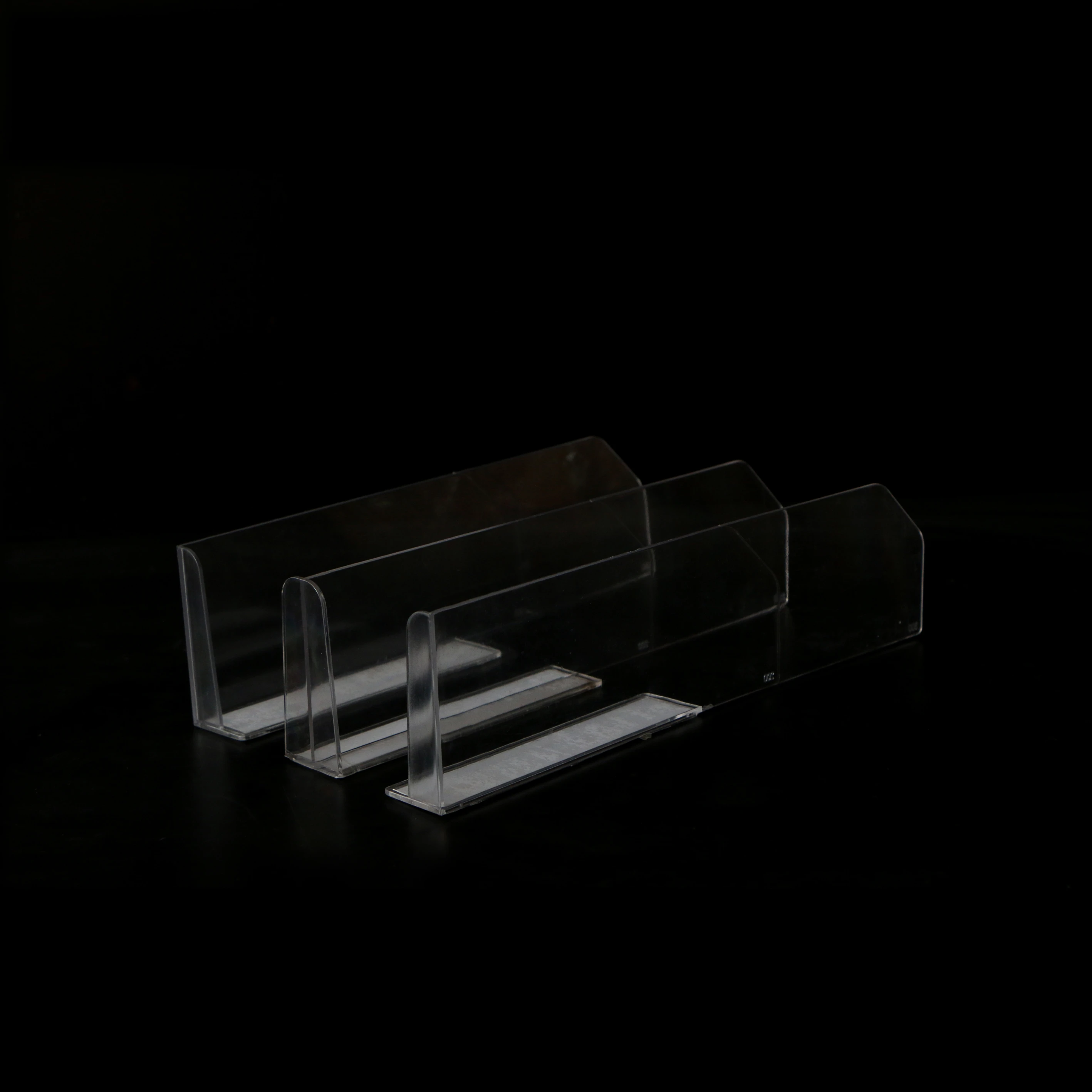 Supermarket  Retail Store Magnetic Clear Acrylic Plastic L Shape Shelf Divider For Metal Shelves
