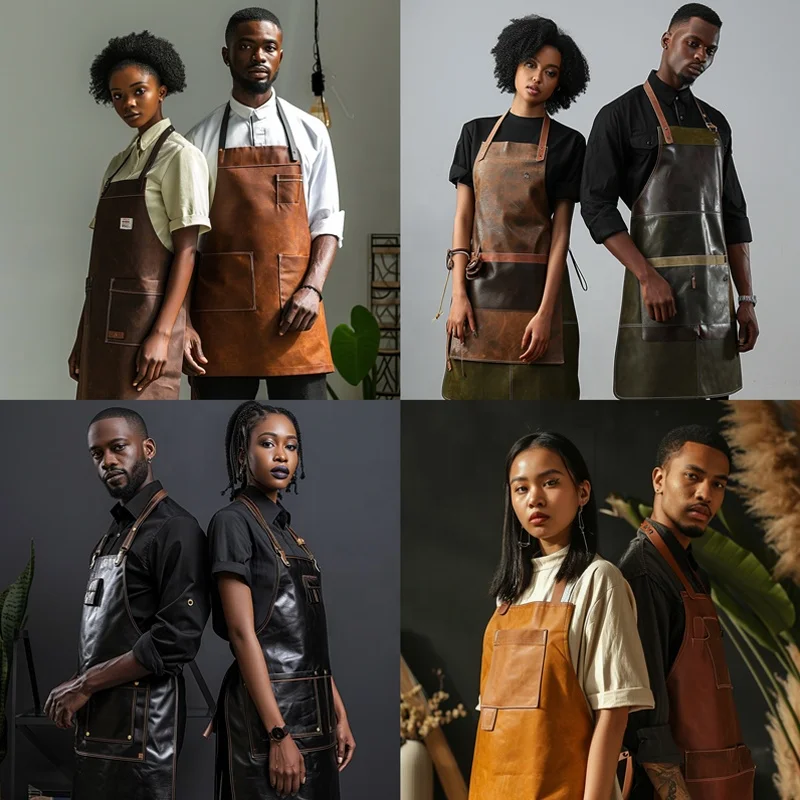 Transparent pvc waterproof  high quality  pinafore  large pocket unisex stylist clear apron for baking and barber shop
