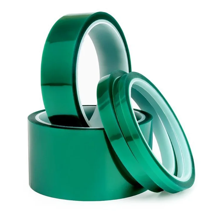 High Quality 10mm Polyester PET Tape Green Pressure Sensitive Adhesive Powder Coating Masking Tape For Painting