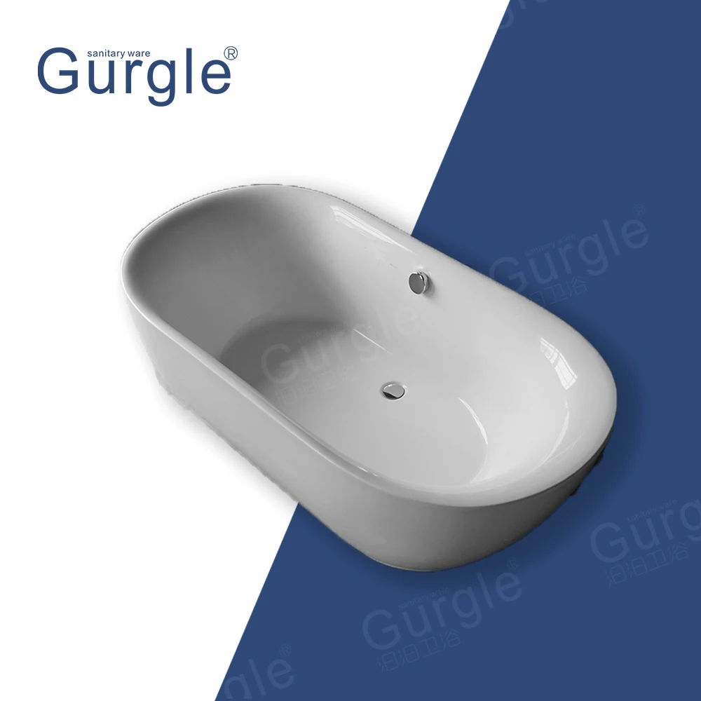 Wholesale Bathtubs High-Quality White Freestanding  Bathroom 5 Years Warranty Freestanding Hotel Bathroom Acrylic Bathtub