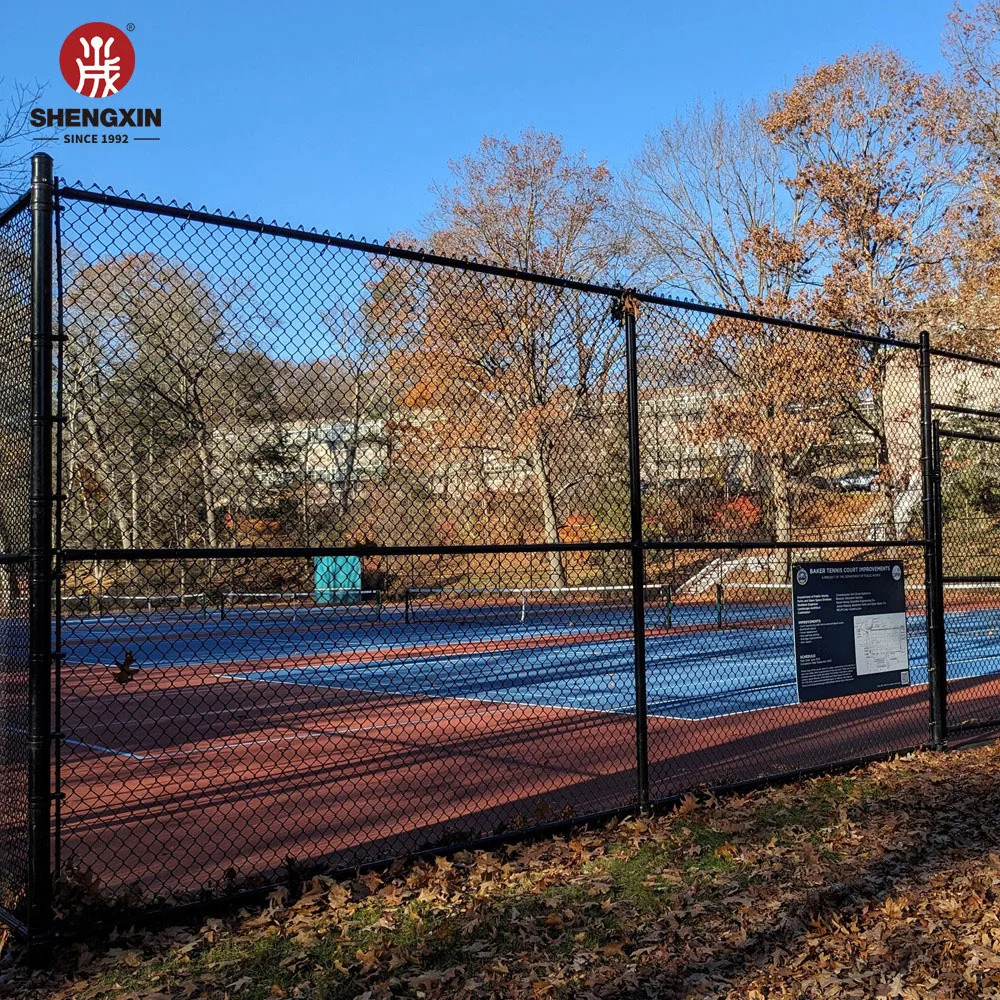 Tennis Court Fence Netting PVC Coated Chain Link Wire Mesh Fence for Tennis Court With Post