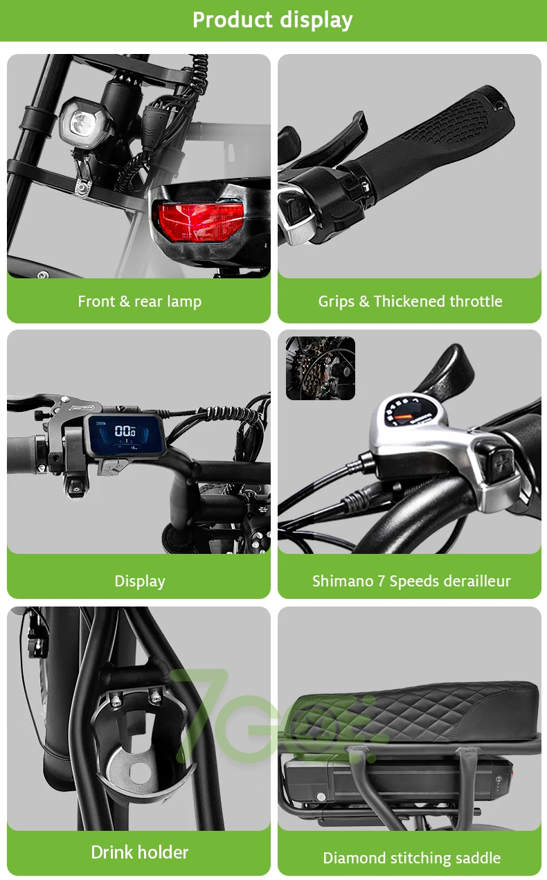 7GO EB16 16 inch kids electric bike  48V 15AH 500w bicicleta full suspension electric fat bike dirtbike