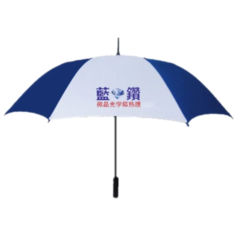 23 inches Cheap Windproof Blue and White Custom Logo Promotional Design Printing Straight Advertising Umbrella