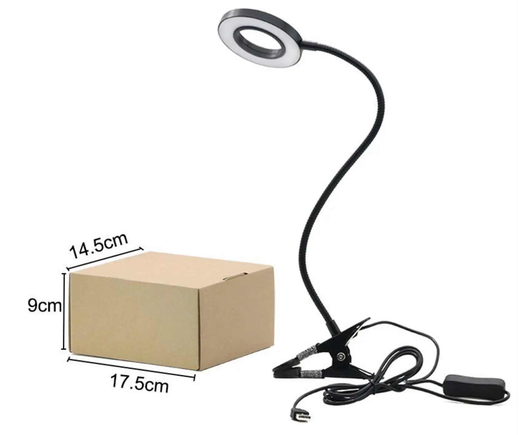 USB Charging Dimmable Eye-friendly Flexible Night Reading Study Table Clip Clamp Led Desk Lamp  with 3 Modes Touch Control