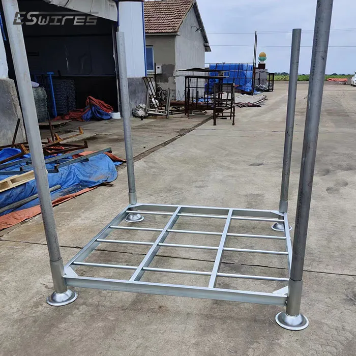 Heavy duty manurack warehouse industrial storage portable metal forklift stacking post pallet