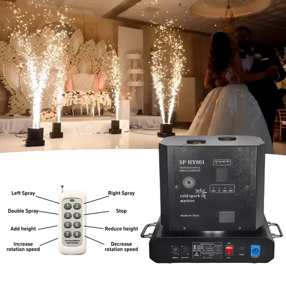SP Cold Spark Firework Machine 360 rotation cold spark machine 1300W Dual Head