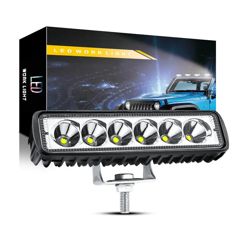 DXZ 6inch 6LED 18W Driving Light Offroad LED Work Car Light Universal Car 4WD led beams Work Light Bar Spotlight Flood Lamp