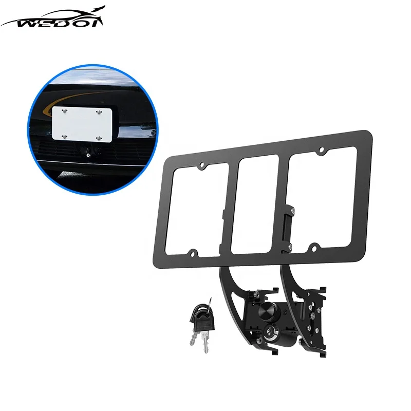 New License Plate Frame For Tesla Model Y With Lock US Tag License Bracket License Plate Holder For Tesla Accessories 2023