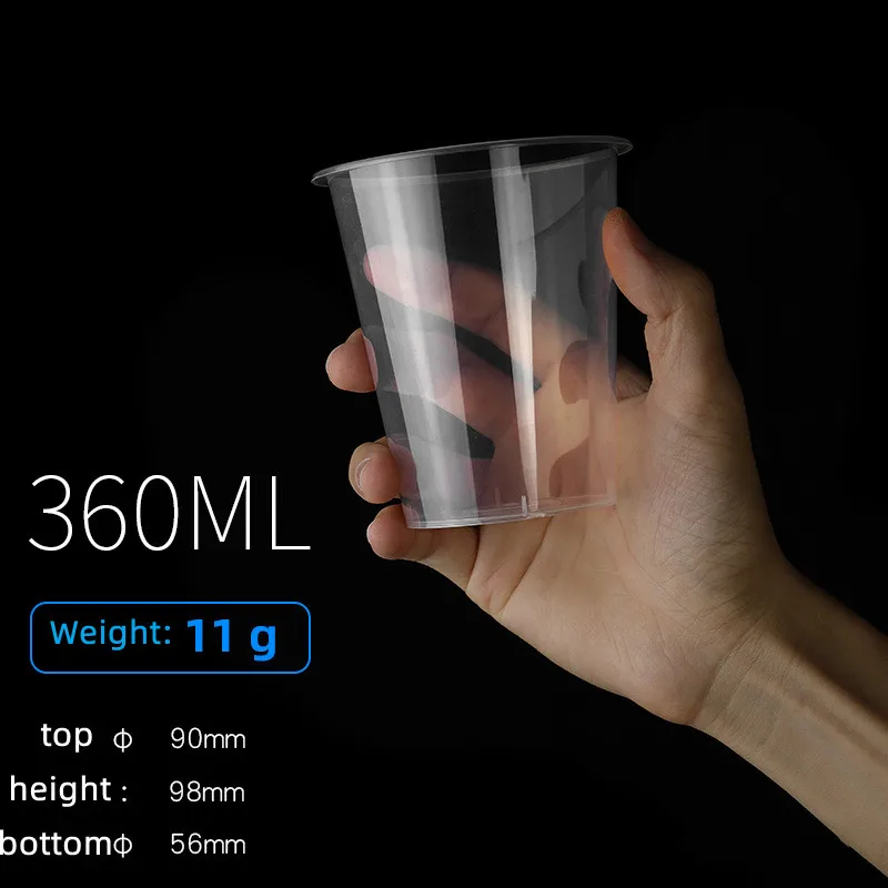 Disposable Plastic Cup with Lid Logo U Shape PP Customized Clear Top OEM Wall Style Packing Tea Dimensions Pcs Color Feature HUB