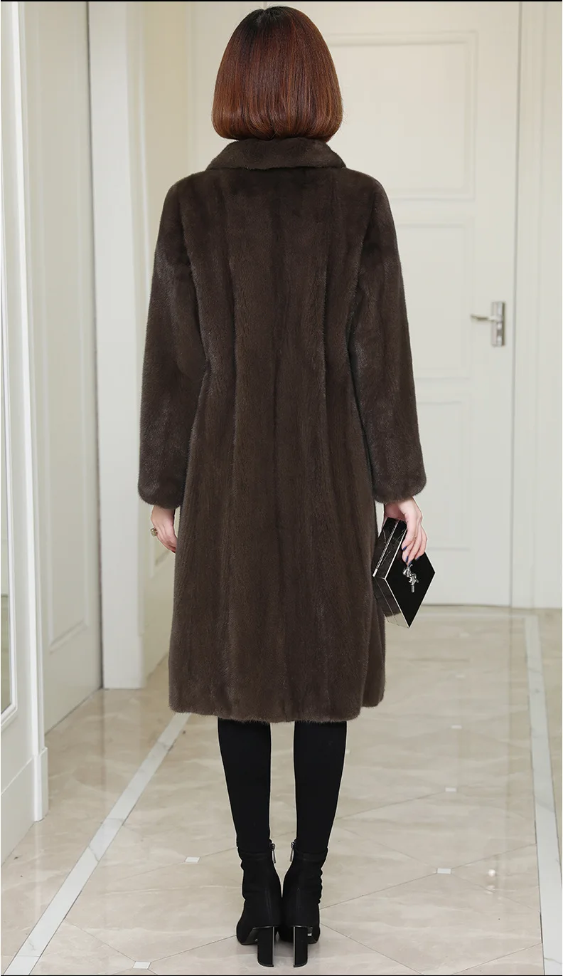 Custom Factory Direct Supply Women Artificial Faux Mink Fur Long Coat Plus Size Fake Fur Overcoat