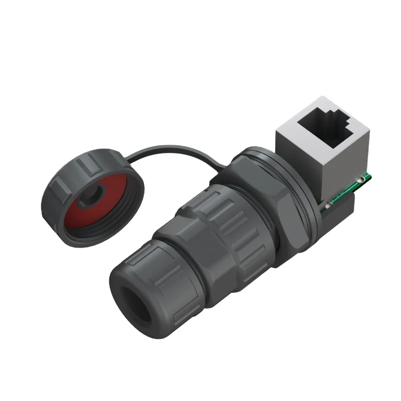 Панельное крепление M21 RJ45 IP67 водонепроницаемый разъем для кабеля