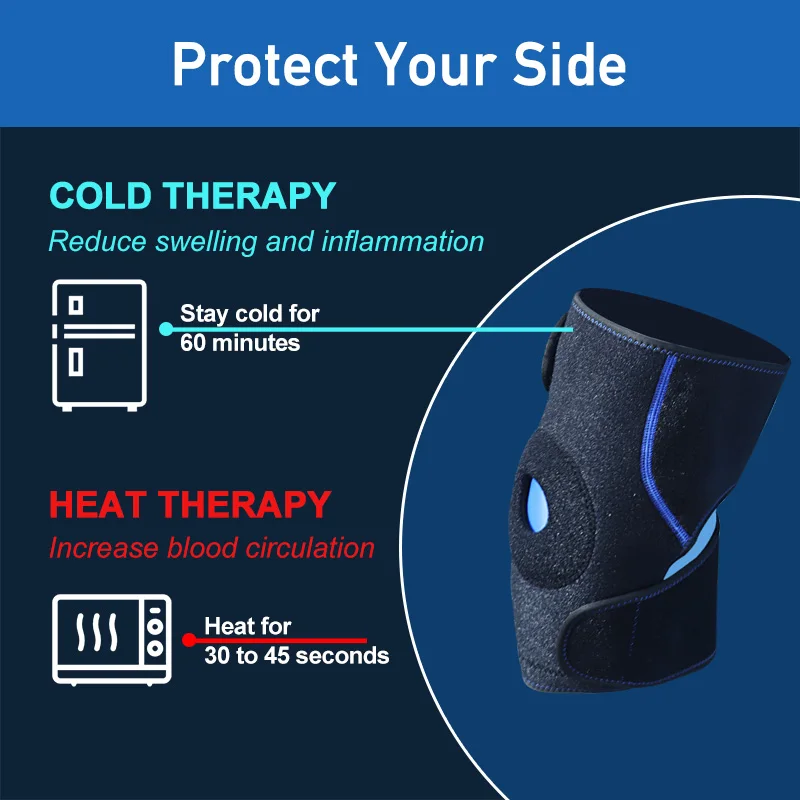 2024 Hot Selling Hot Cold Pack Dark  Reusable Microwavable Cooler Knee Gel Ice Pack Wrap Rehabilitation Therapy