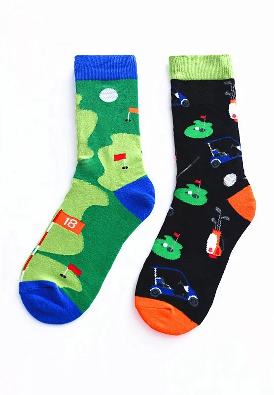 Wholesale Novelty Watermelon Leopard Bee Patterned Socks Men Trendy Cotton Mismatch Socks
