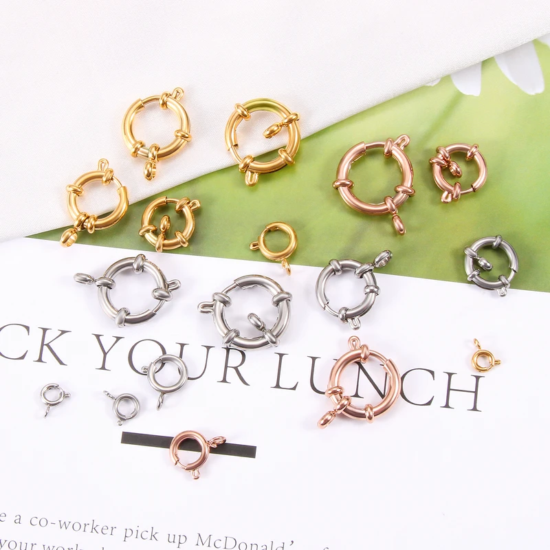 Connection Buckle Jewelry Making Stainless Steel Gold Plated Spring Clasp For Diy Bracelet Necklace