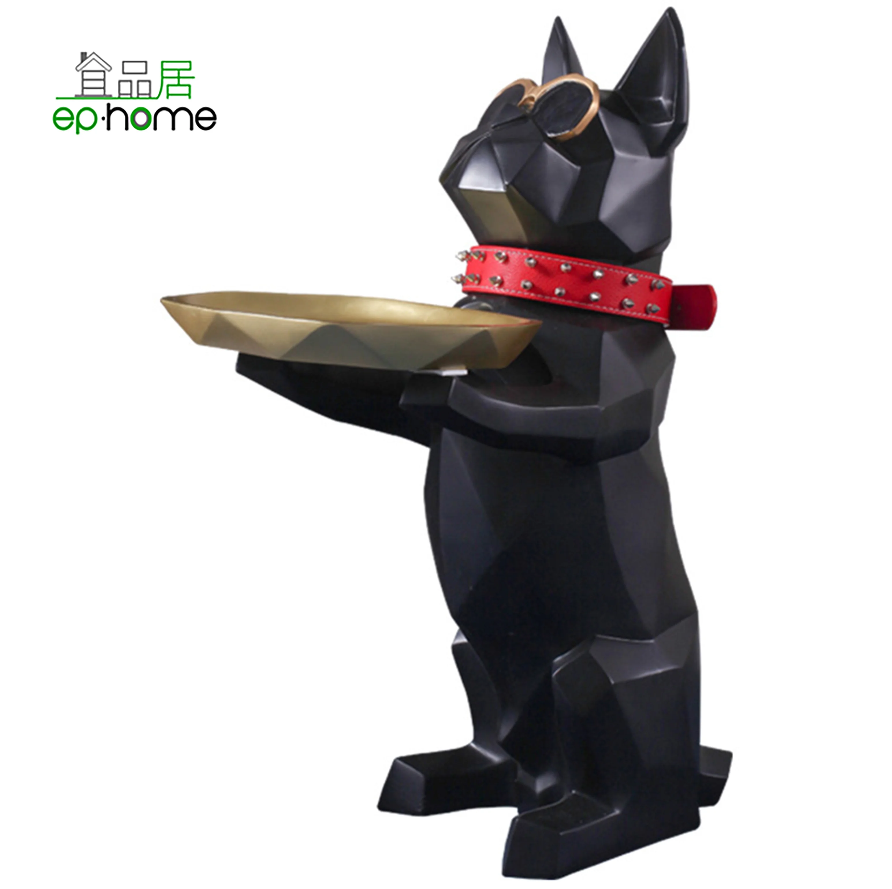 Creative French Fighting Dog Rack Floor Decoration Tray for Snacks/Nuts/Candy/Coffee Place House Warming gifts for Friends