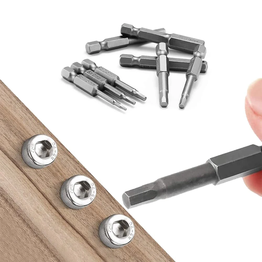50mm S2 Steel Magnetic 1/4 Inch Hex Shank Insert Hex Screwdriver Bit