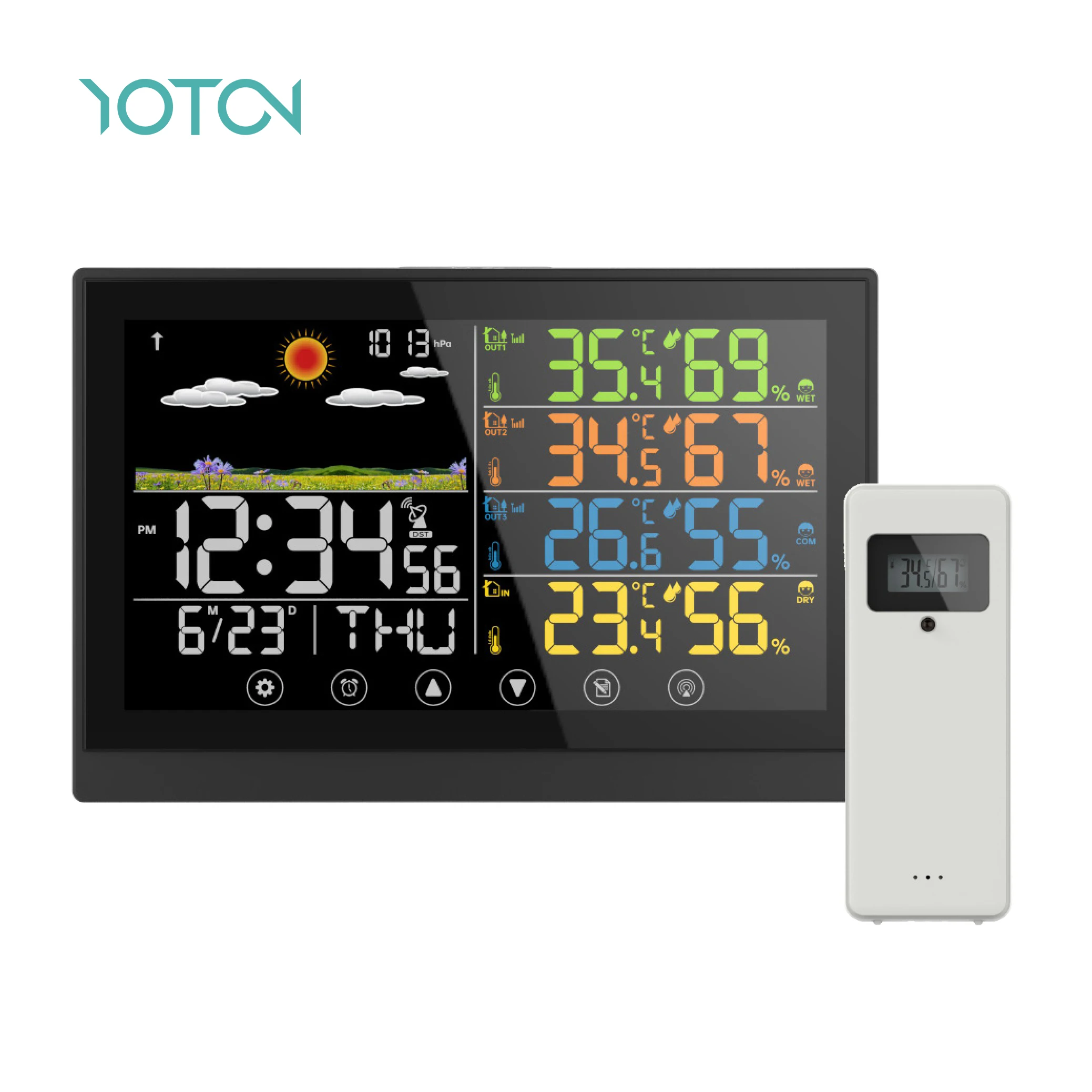 New ABS Clock Thermometer Calendar Digital Smart Table Clocks Wireless Color Display Weather Station