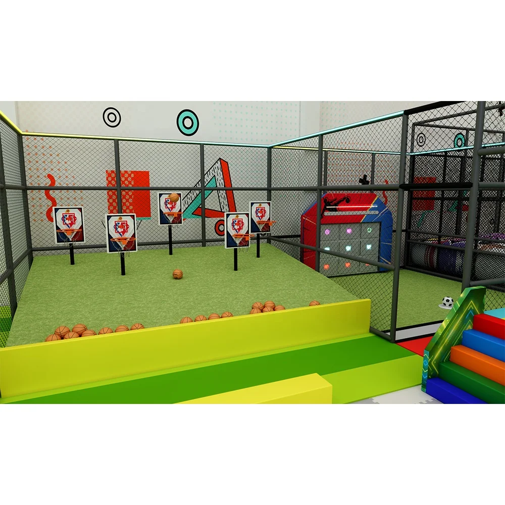 Personalized gaming led game room arena team building interactive basketball active game hoops for indoor playground