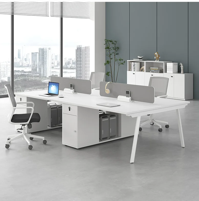 factory hot sale popular coworking station system furniture cubicle office 4 person workstation