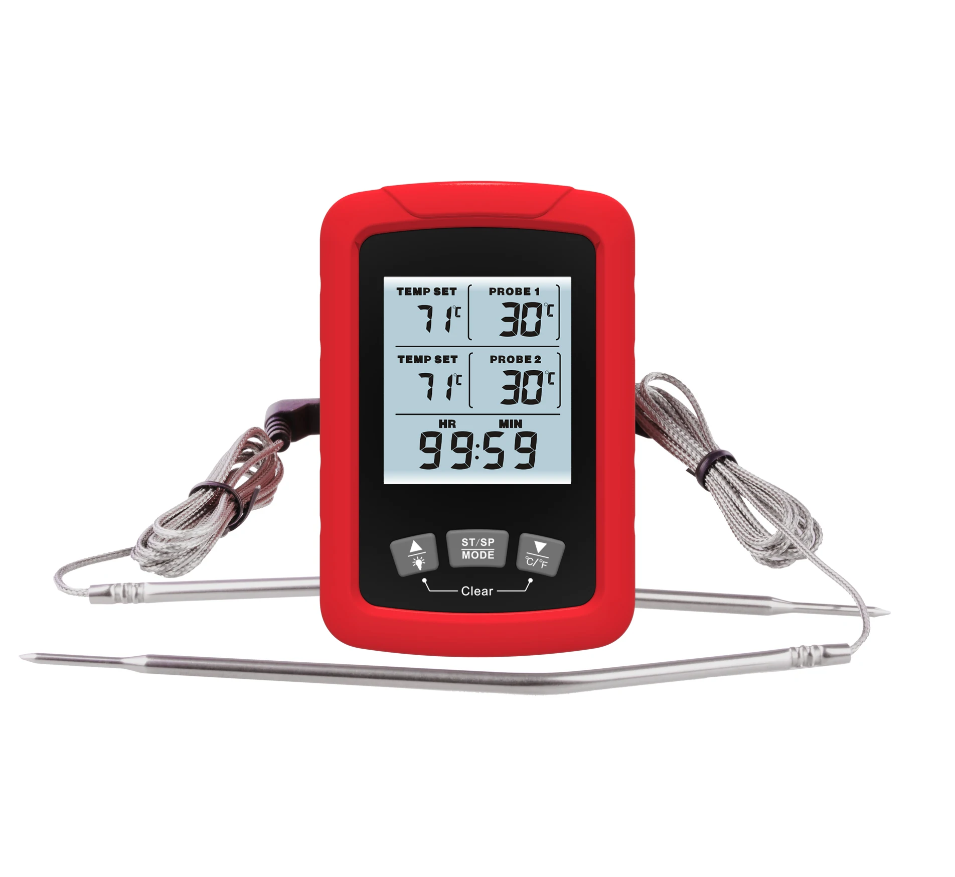 Smart cordless indoor meat thermometer digital grill thermometer with large lcd display for smoker, cooking and bbq
