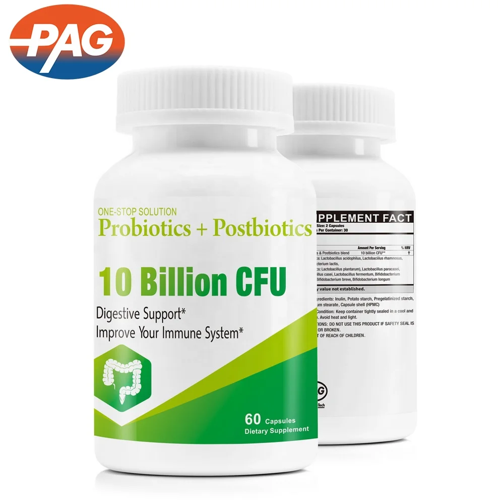 PAG Probiotics & Prebiotics Plus Digestive Improve Immune System Enzymes Capsules Supplement