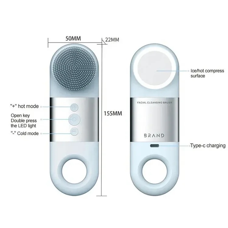 - Portable facial cleansing device Waterproof Facial Cleansing Sonic Massager Cleaner Brush Silicone Electric Face Brush