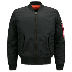 High Quality Wholesale Winter Windbreaker Warm Coat Orange Lining Army Green Quilted Blank Airforce Bomber Jacket