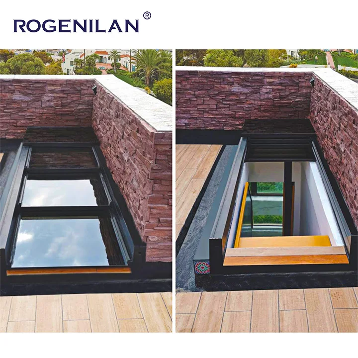 Factory Price Custom Hung Window Electric Reflective Glass Hurricane Aluminum Proof Roof Top Skylights