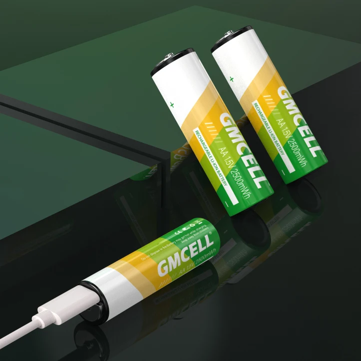 GMCELL 14500 AA Cell Akku USB 1.5V Li-ion Перезаряжаемая батарея для игрушек