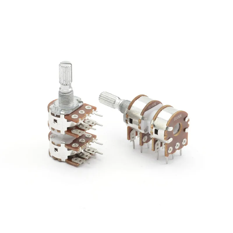 16mm metal shaft with busing with thread vertical H 12.5mm dual*2 rotary potentiometer
