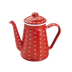 1.2L Enamel Coffee Pot Hand Tea Enamel Kettle Induction Cooker Gas Stove Universal Hand Water Teapot Vintage Home Decor Tools