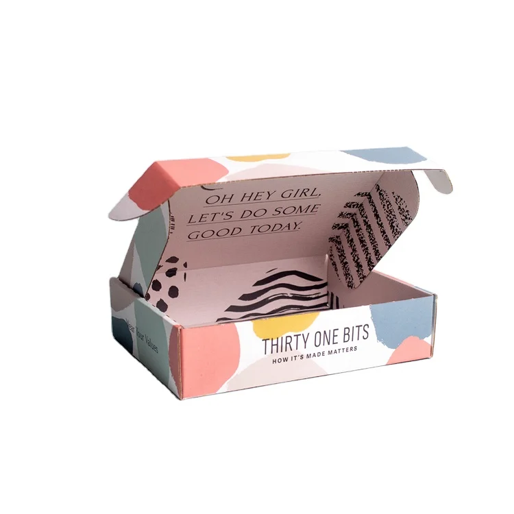 Personalized Matte Artwork Design Colorful Custom Color Paper Packaging Corrugated Mailer Box