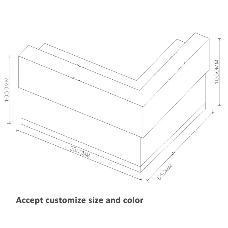 
Custom Made Simple Design L Shape White Cheap Medical Clinic Barber Reception Desk Beauty Salon 