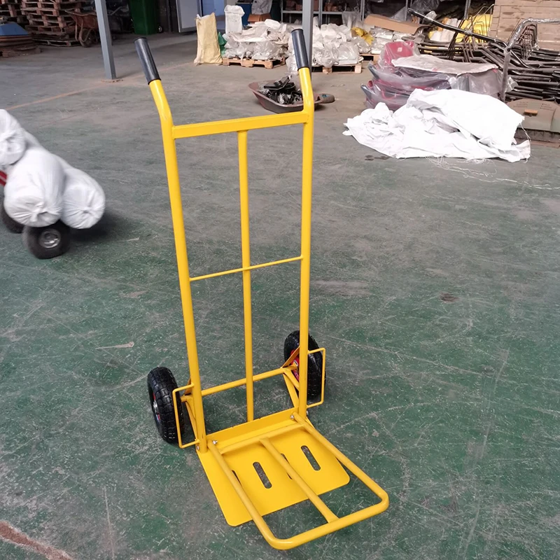 Double Handle Two Pneumatic Wheels Hand Trolley