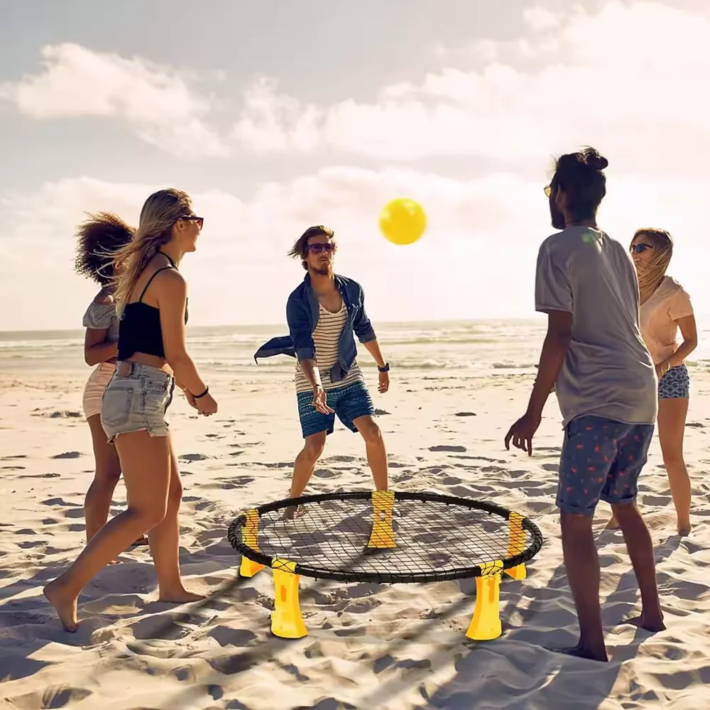 Customized logo spikeball set mini beach volleyball spikeball game net include 3 balls net and bag