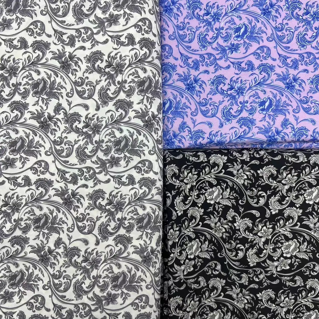 new fashion classic european style black digital print pongee fabric 100%polyester taffeta fabric for coat jacket lining