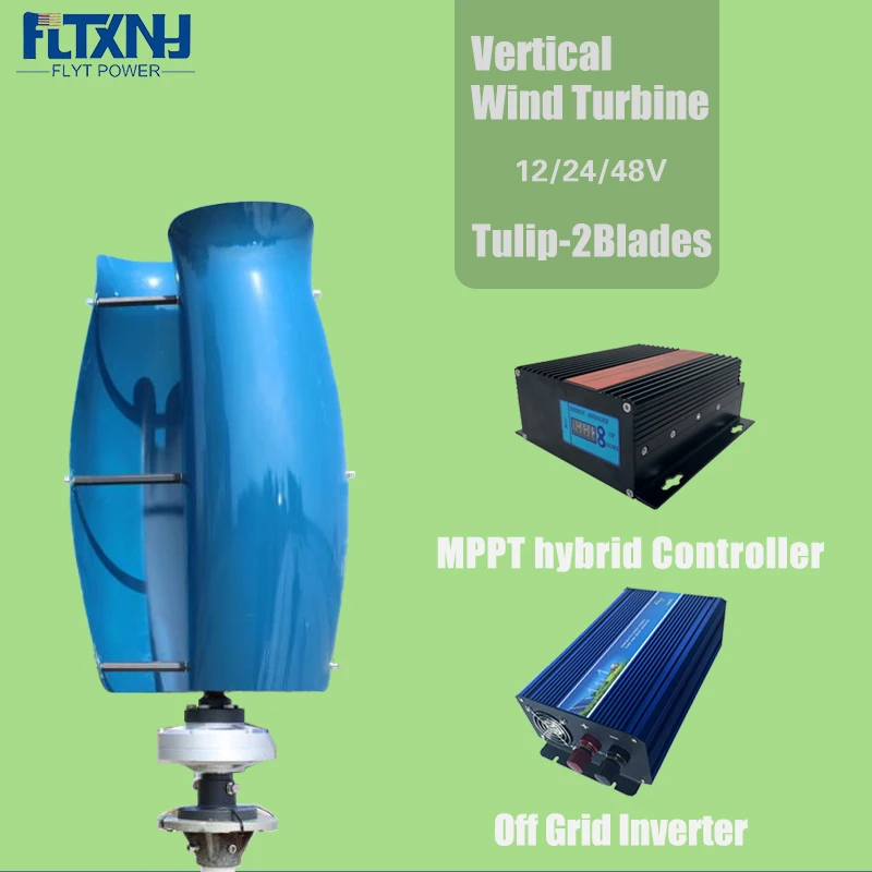 residential power light weight wind turbine power Roof Use Portable 1kw 2kw 3kw 5kw Wind Turbine Solar Panel Hybrid System