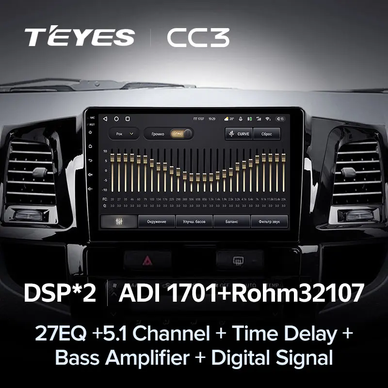 Автомагнитола TEYES CC3 для Toyota Fortuner 1 AN50 AN60 HILUX Revo Vigo 2008-2014 стерео GPS 2 din