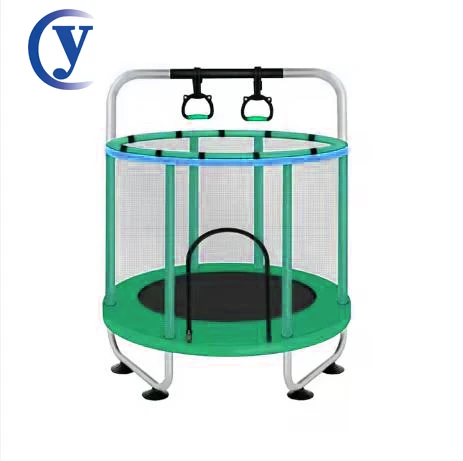 indoor/outdoor no gap safe design mini baby 5ft adjustable toddler trampoline for kids with enclosure