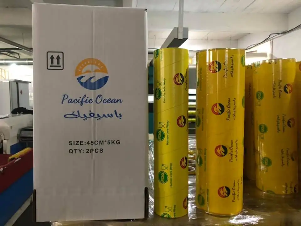 Transparent Food Grade Cling Film Roll Plastic Wrap Cling Film Food Fresh Keeping For Fresh Fruit And Vegetable Packaging