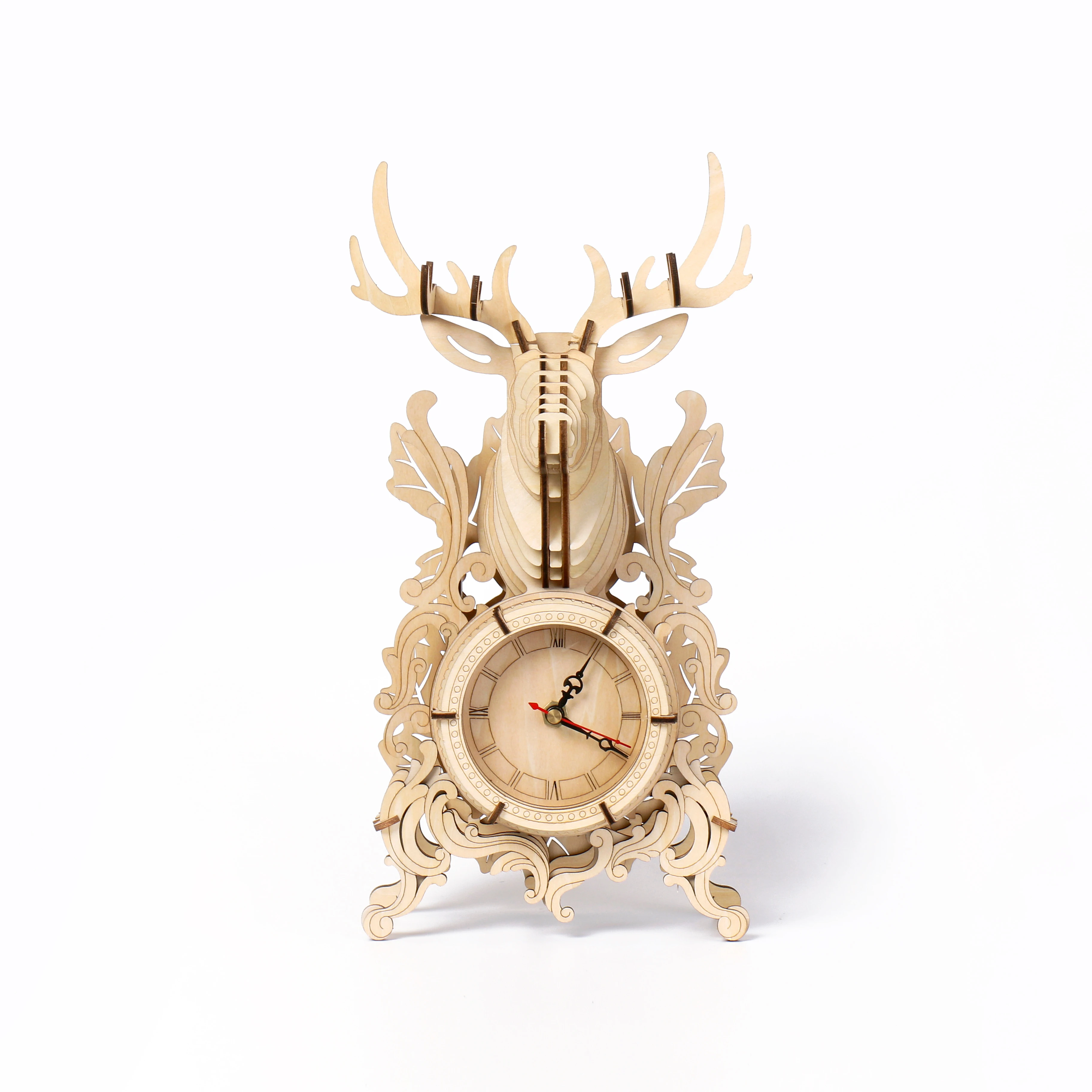 New The deer form table clock 3d Toy Factory DIY Crafts 3d mechanical wooden puzzle
